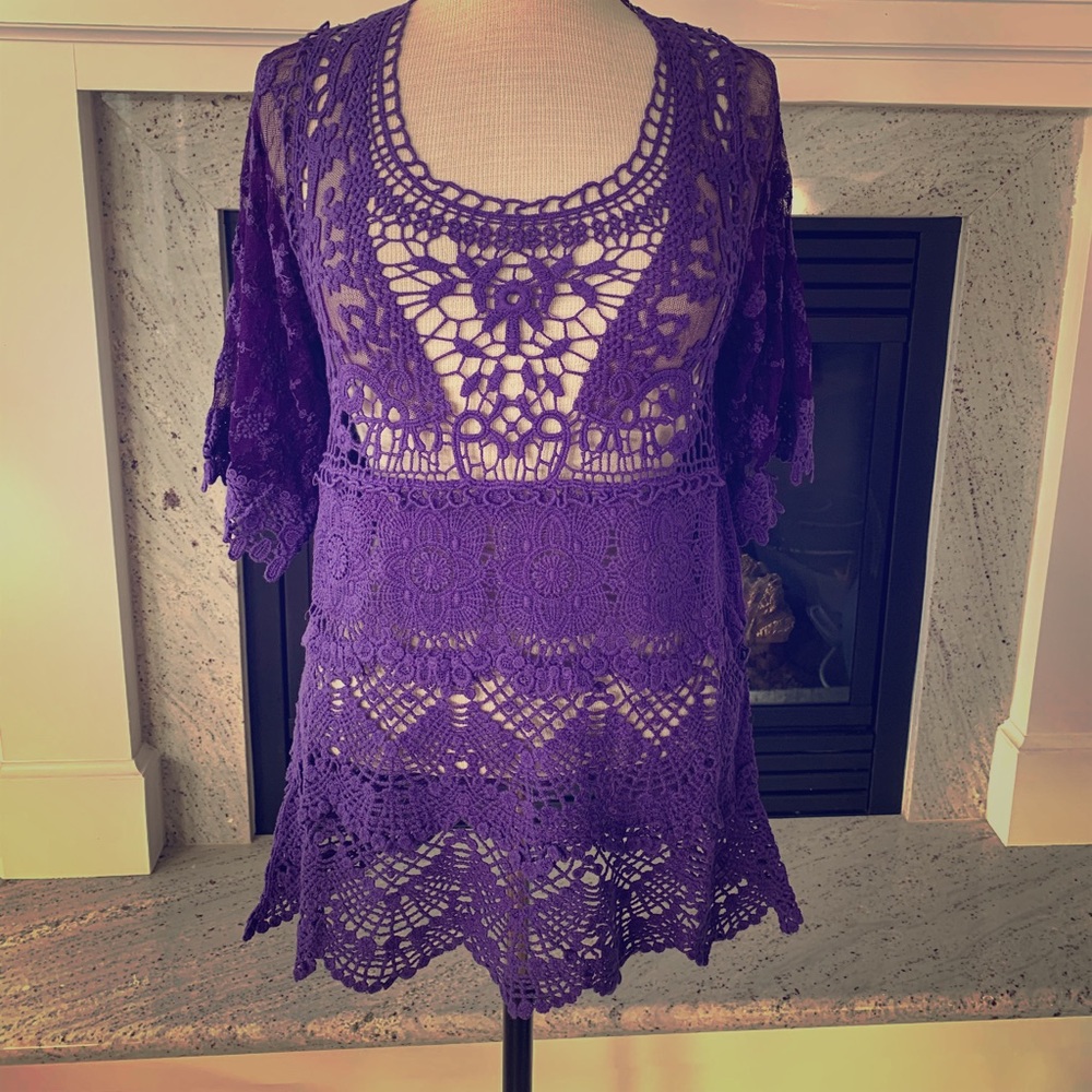 Pretty angel purple lace gothic new top S